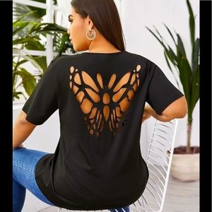 PLUS SIZE BUTTERFLY 🦋 HOLLOW OUT BACK TEE